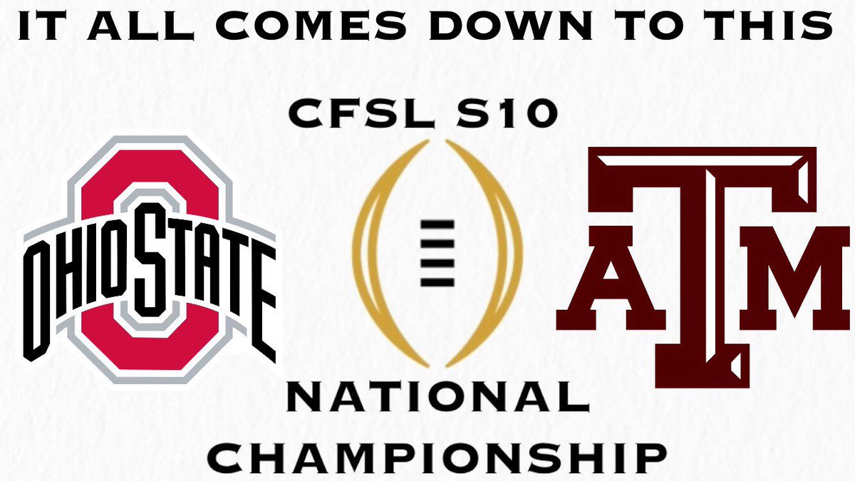 Your CFSL Fightin Texas Aggies are in the title game! BTHO osu!