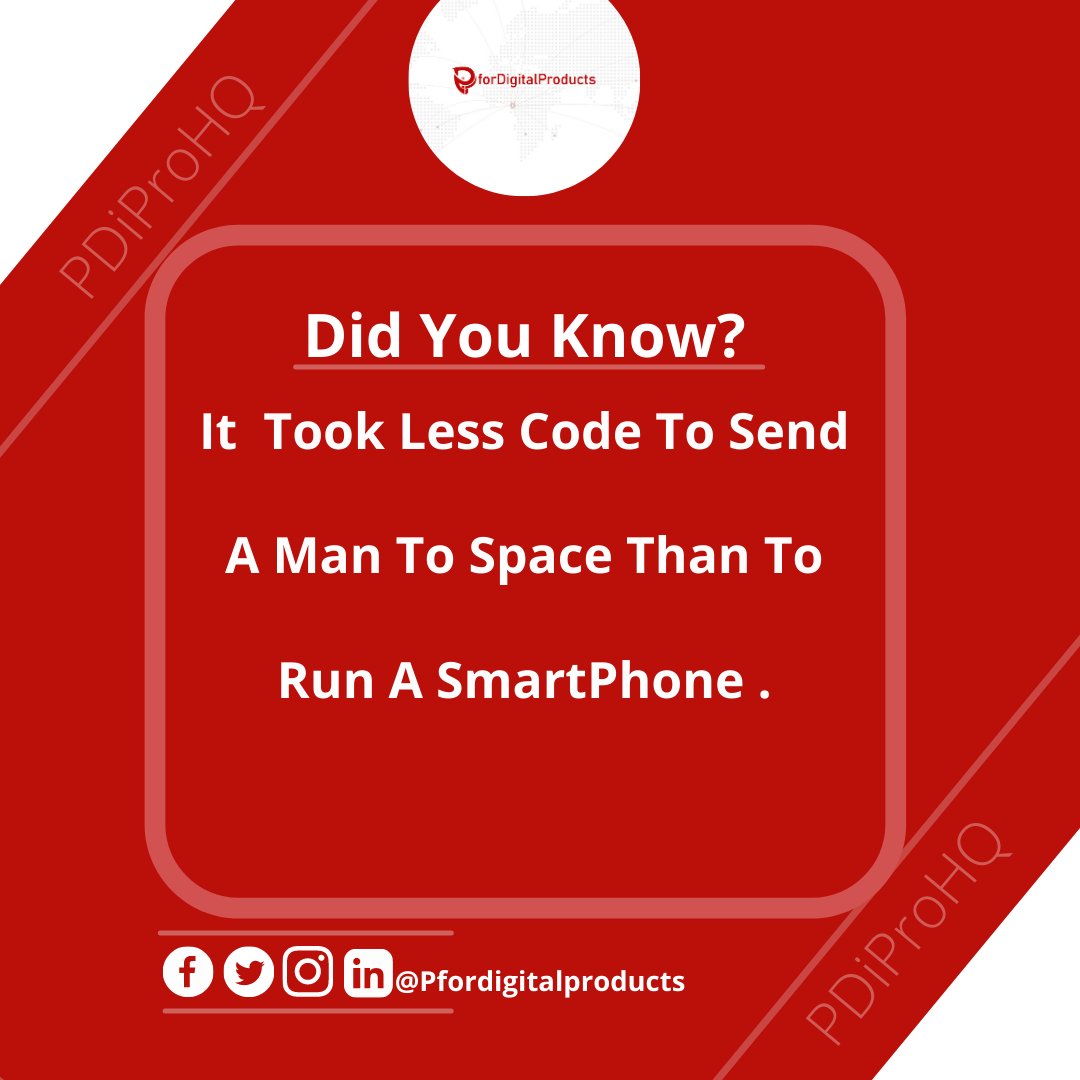 PDiProHQ's tweet photo. When NASA’s reusable Space Shuttle first went into space in the 70s it had less code than the phones in our pockets!
Surprisingly, NASA still uses computer programs from the 70s in their spacecraft.
#Codefacts
#products
#digital
#NASA_App
#Pfordigitalproducts https://t.co/shFR2igUak