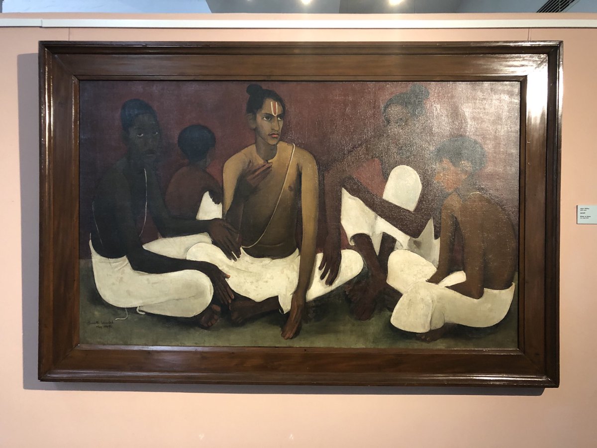 vandanakr24x7's tweet photo. Most inspiring first visit to ⁦@ngma_delhi⁩  Amid works of the greatest artists of India #RamSutar(Bapu’s statues) #RabindranathTagore #AmritaShergil #MFHussain #TyebMehta  #JaminiRoy #NandlalBose ⁦plus many others⁩ https://t.co/O1O0bINICY
