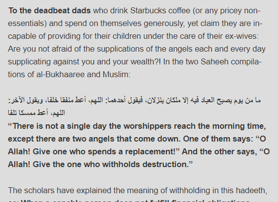 BakkahPubs's tweet photo. An important reminder to all capable Muslim fathers who do not spend on their children by @1MMeducation

"Do you honestly think there will be any goodness or blessings in this brief dunyaa for you when Allah’s angels pray against you each &amp; every day?!"

https://t.co/p8MHGkAncV https://t.co/baqJ3Lxod2
