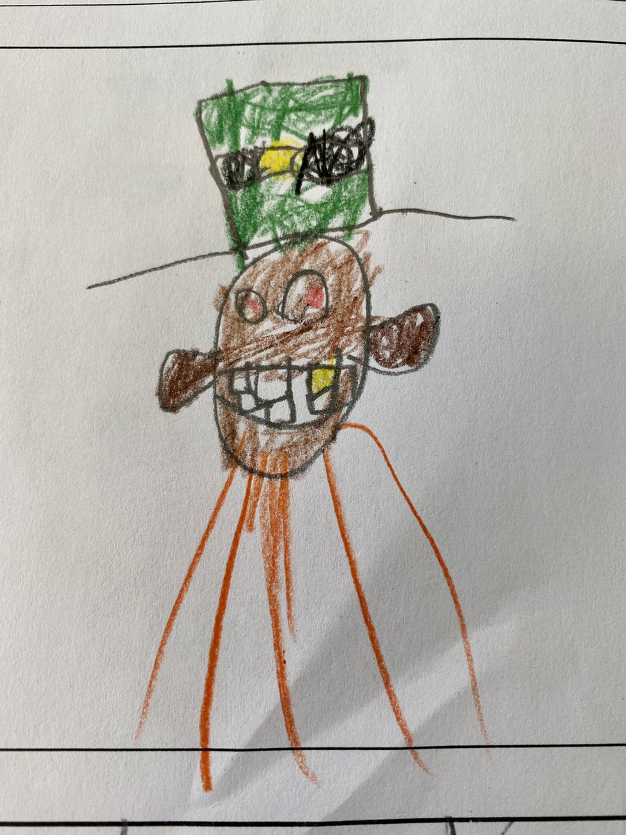 We had so much fun building a leprechaun trap this week. Here is what we think a leprechaun might look like.