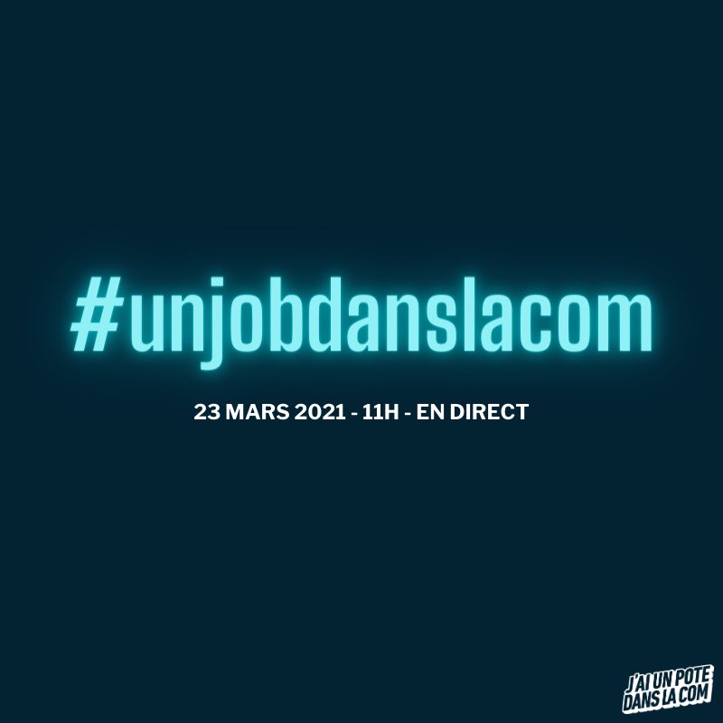 - 📣 J-3 #Unjobdanslacom - 

📆 RDV mardi 23 mars pour notre grand live job dating ! En direct sur nos réseaux sociaux.

🚀 30 agences et entreprises viendront présenter leurs offres (Stage - CDI - Alternance) 

Infos : bit.ly/3c3LDab