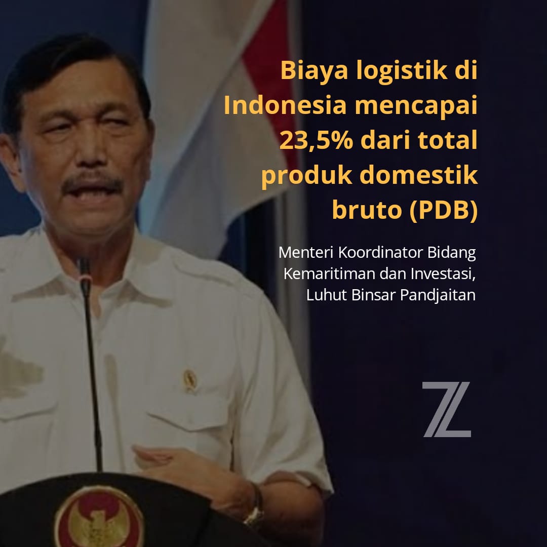 Biaya logistik di indonesia mencapai 23,5% dari total produk domestik bruto (PDB)