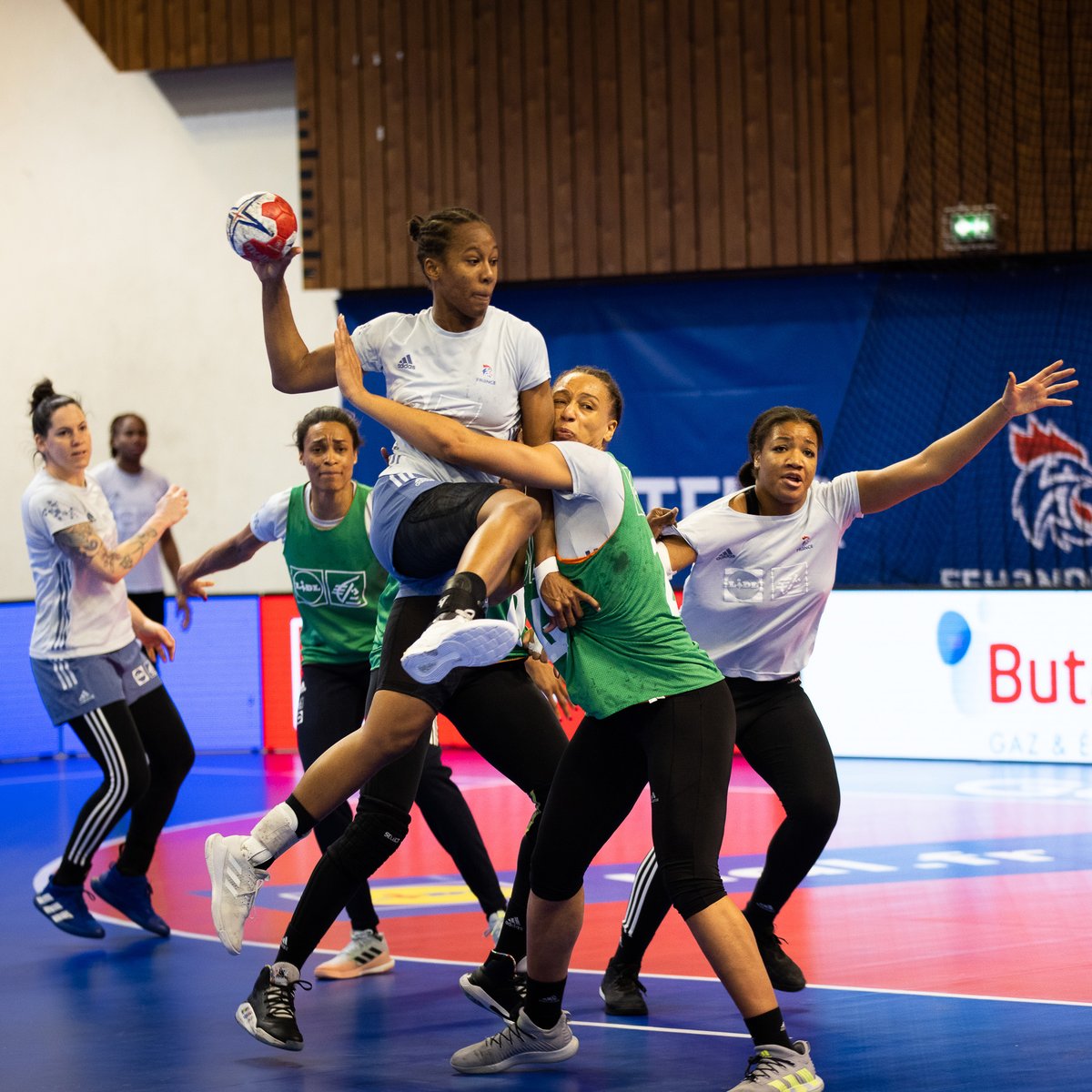 FRAHandball's tweet photo. 🇫🇷⚡🇩🇰 Round 2⃣ 

H-3⃣ 

📷 FFHandball/J.SCHLOSSER 

#BleuetFier https://t.co/jFRTkhFSNH