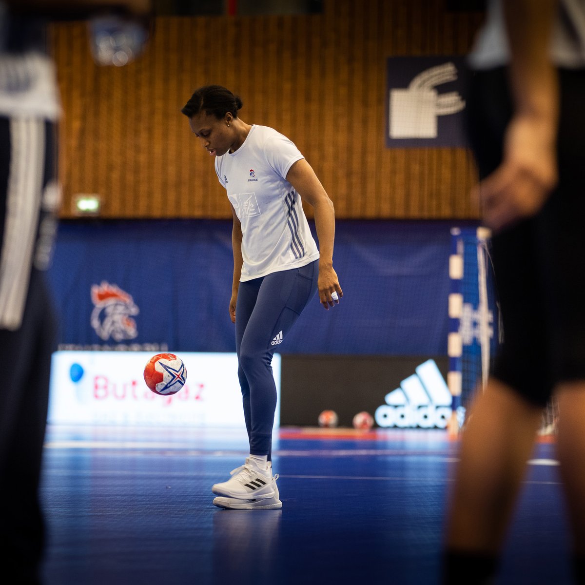 FRAHandball's tweet photo. 🇫🇷⚡🇩🇰 Round 2⃣ 

H-3⃣ 

📷 FFHandball/J.SCHLOSSER 

#BleuetFier https://t.co/jFRTkhFSNH