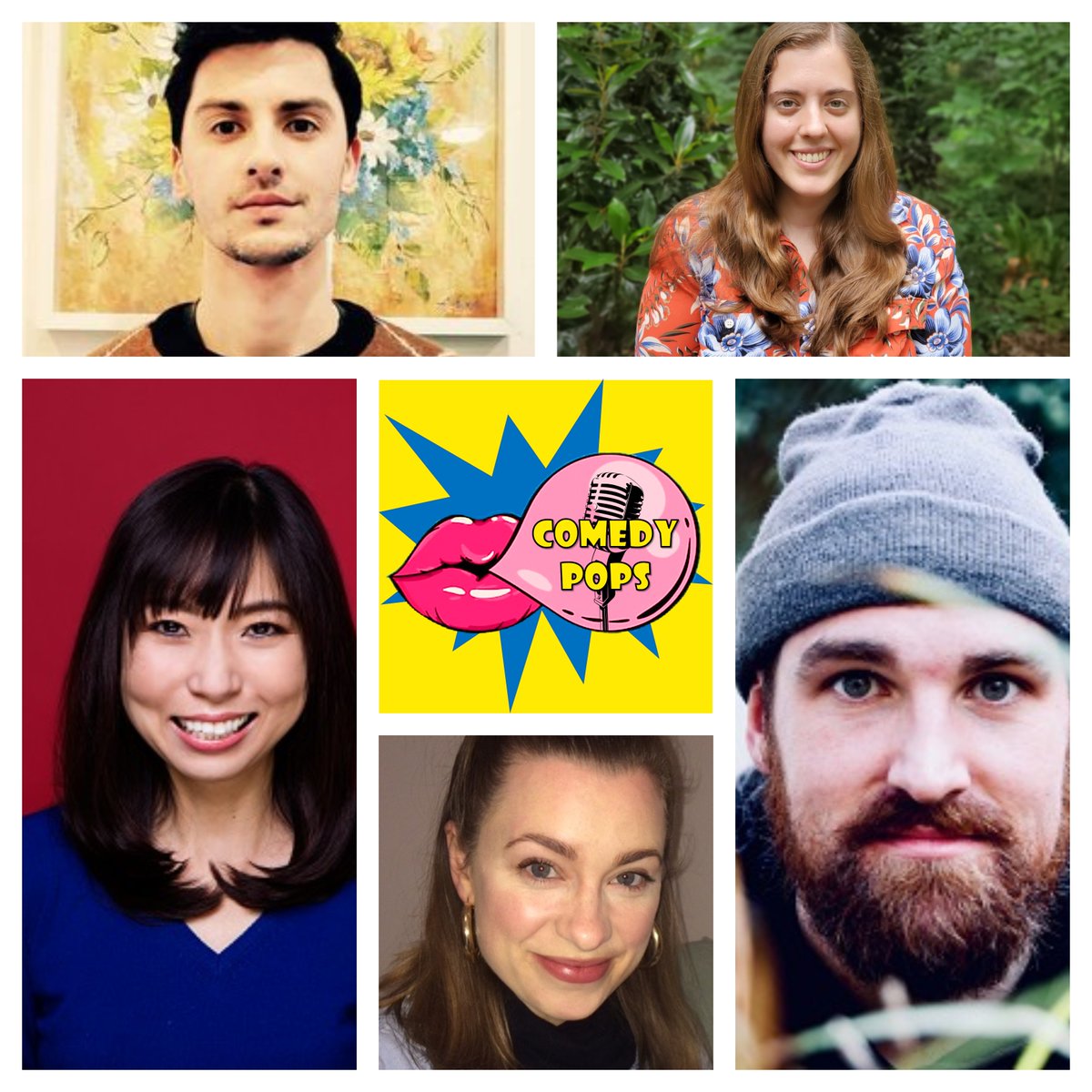 ComedyPops's tweet photo. Just under a week to go till these talented #standupcomedians take to the virtual stage on #comedypops this Friday. Grab your #freetickets to see Firuz Ozari, @RivaJRiley @YurikoComedy @Ally_bowe_Ryan @PopeLonergan with @PromoteComedy here: https://t.co/2rdflDK43u #livecomedy https://t.co/JKhfXk0L4i