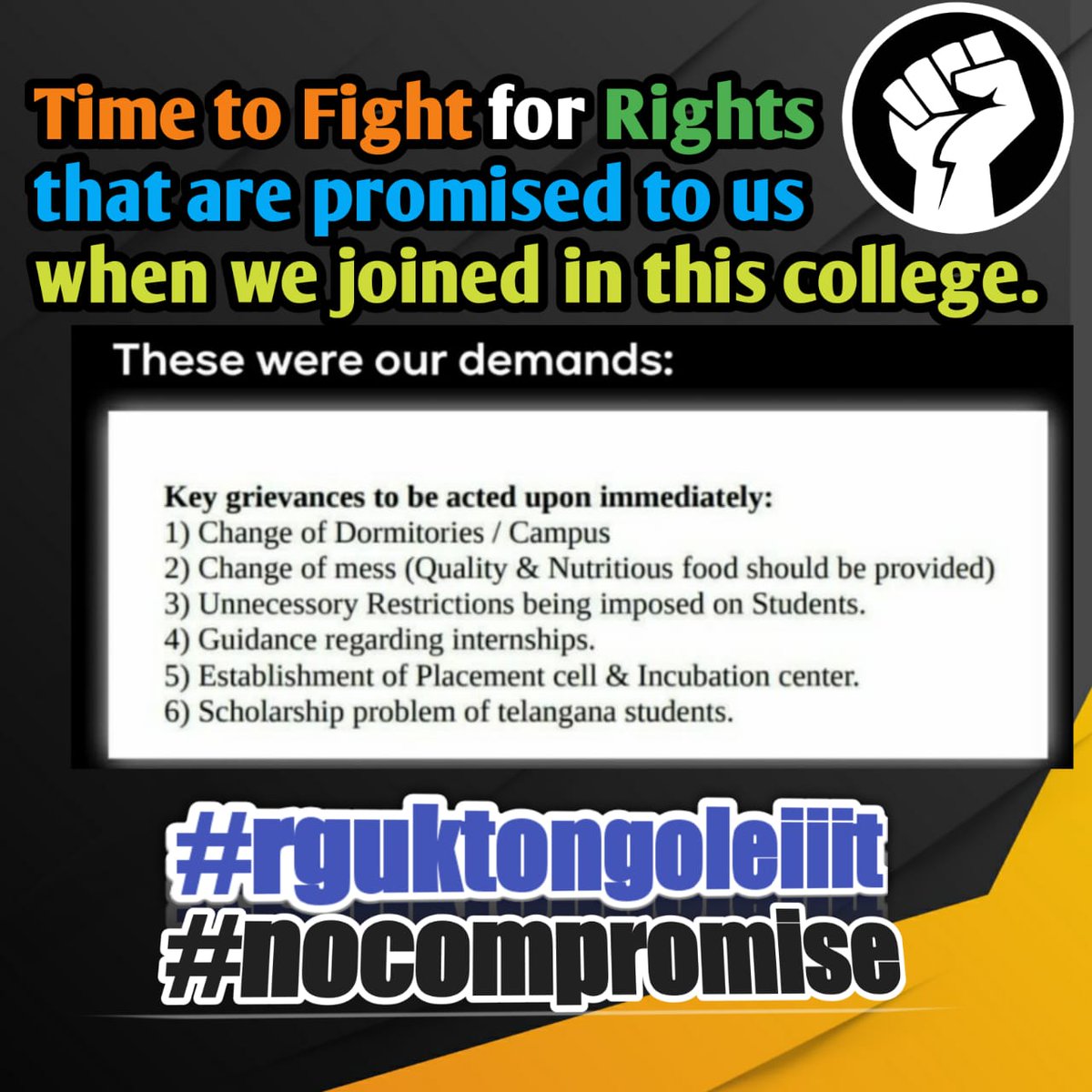 ongolelee's tweet photo. #rguktongoleiiit #wewantcampus https://t.co/ailytwzoO0