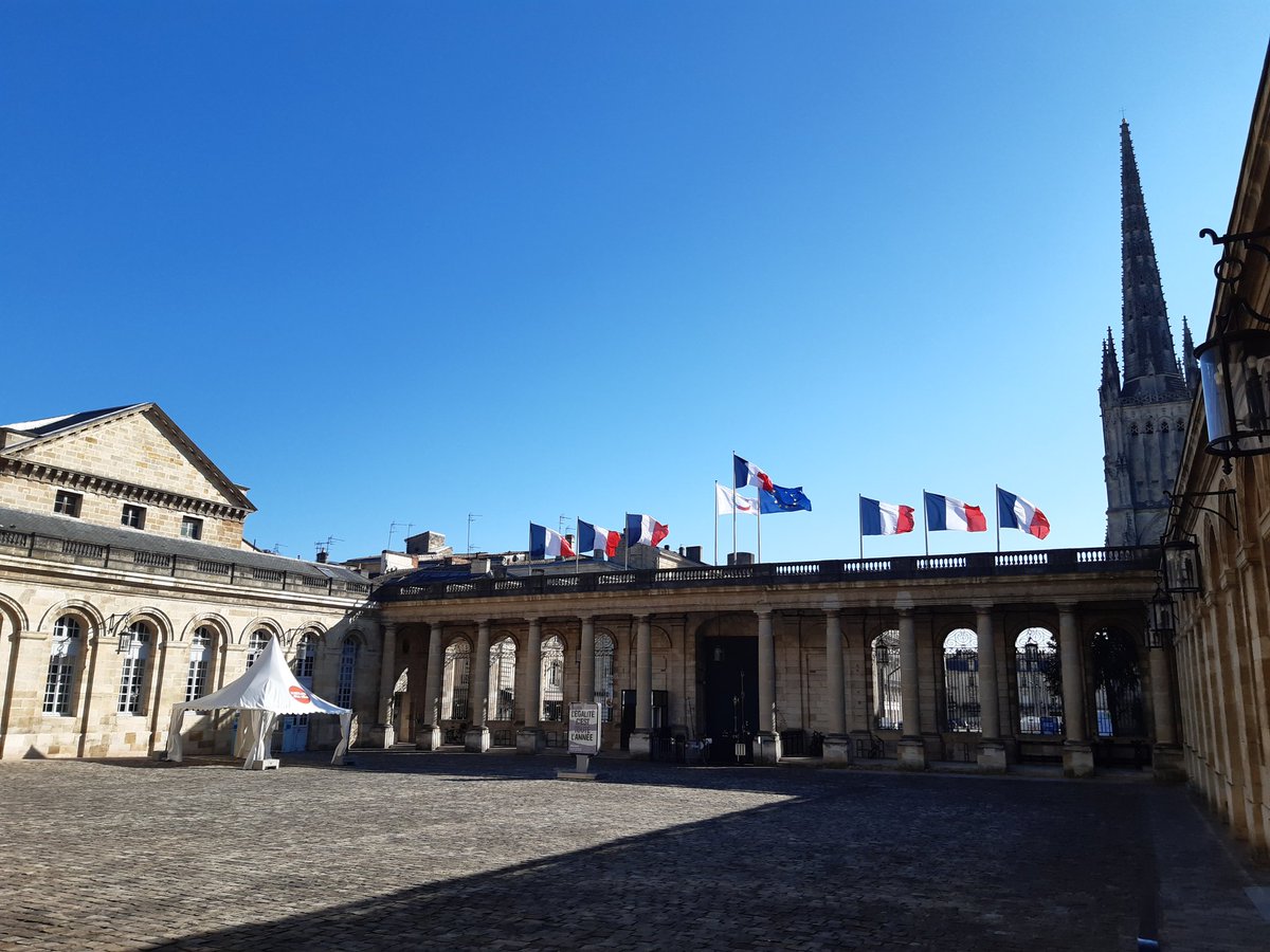 La ville de @Bordeaux aux couleurs de la #Francophonie en ce 20 mars #journeeinternationaledelafrancophonie 
Avant d'accueillir lundi 22 et mardi 23 mars les villes membres du Bureau de l' @AIMFrancophones 
#bordeauxinternational