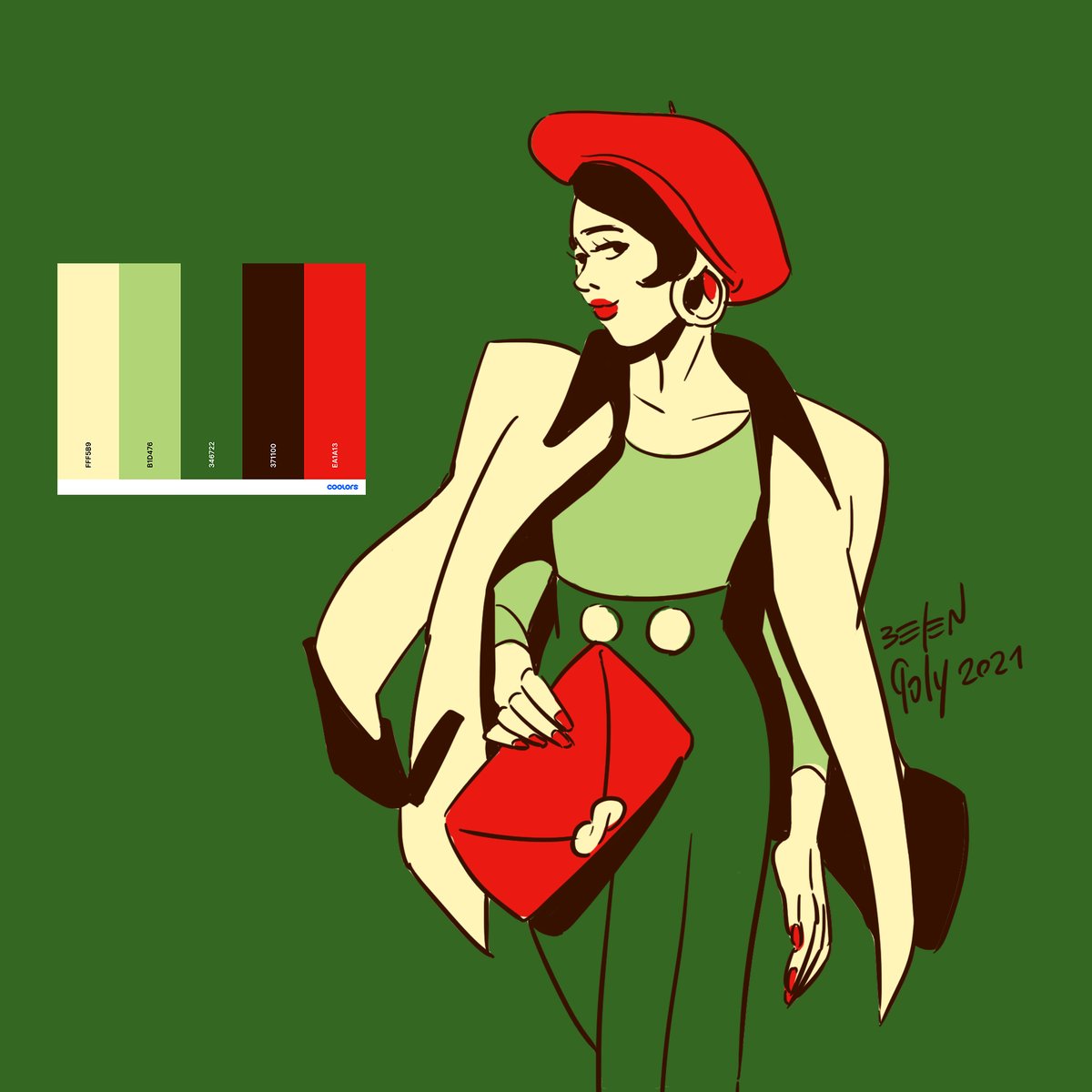 belengoly's tweet photo. #pallettechallenge #randomcolor #digitalart #digitalartist #fashion #berret https://t.co/Zbl8SuzXP1