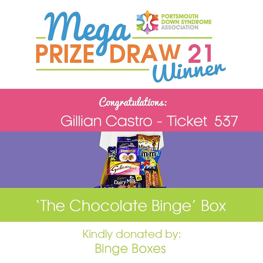 alice0sborne's tweet photo. Congratulations Gillian, winner of @PortsmouthDSA final Mega March Draw for today! You've won a #BingeBoxes 'Chocolate Binge Box' TY Binge Boxes 💚
Join us tomorrow though for more amazing prizes 💚💚💚
#RaisingAwarenessTogether #PortsmouthDSA #MM21 #CONNECT https://t.co/FL5L6pXq9i