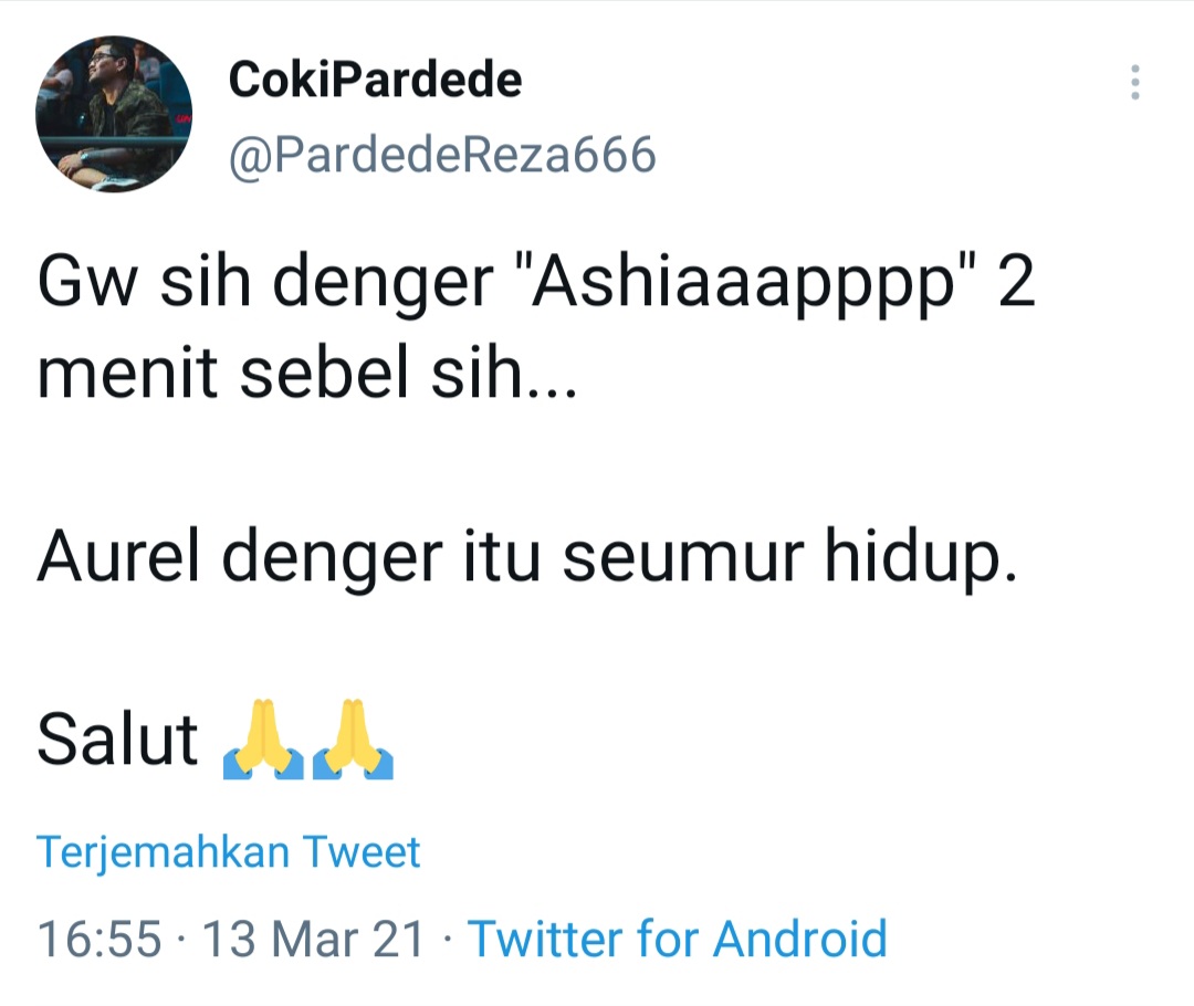 Untuk mbak Aurel dari mas Coki.