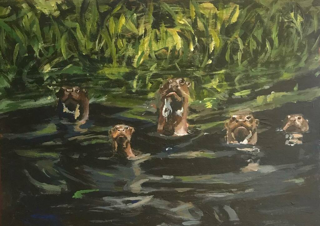 Otters yo. Painted from a <a href="/natgeo/">National Geographic</a> pic.

#acrylicpainting #animalpainting #amateurartist #nature #nationalgeographic #otters instagr.am/p/CMpGDFun8hf/