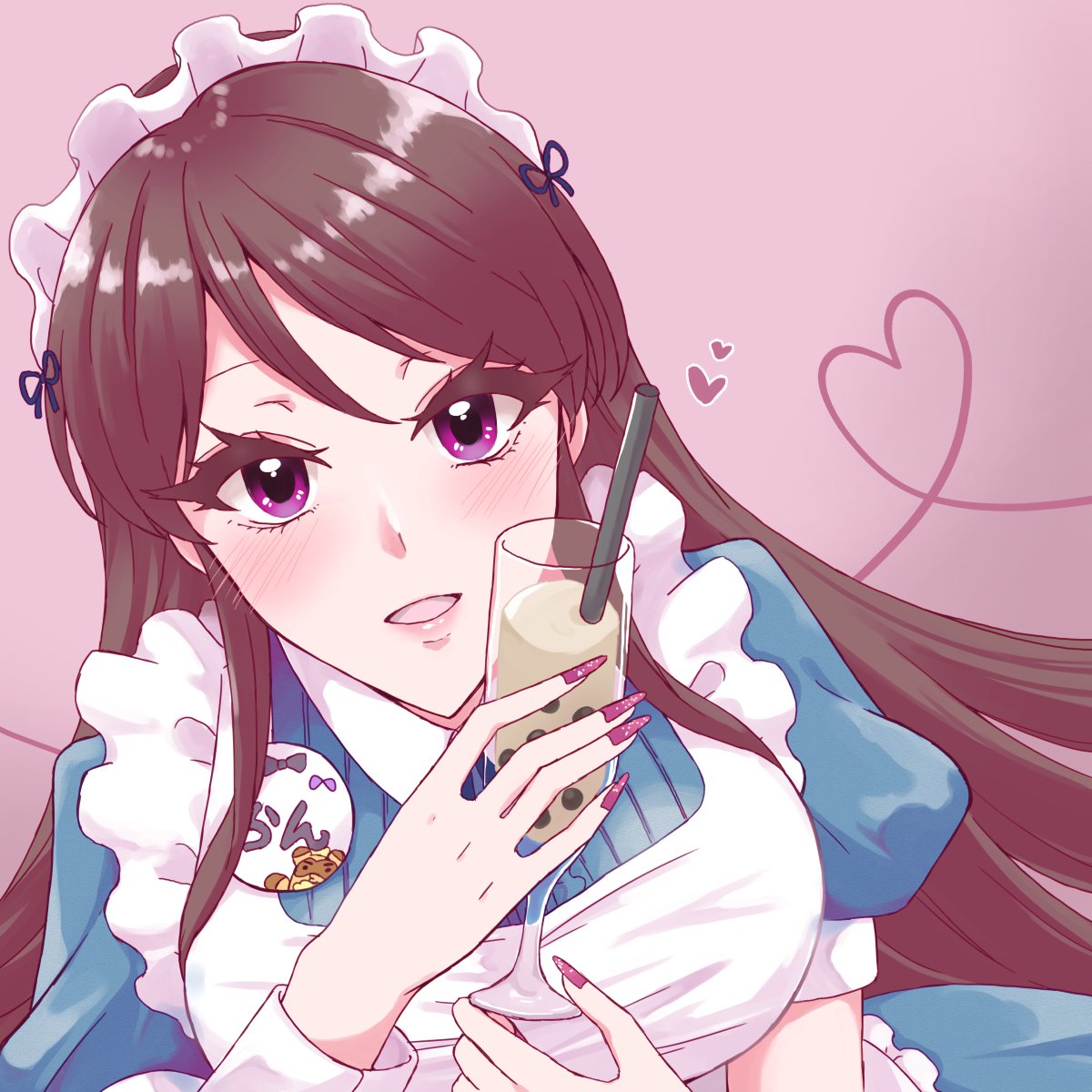 「メイド服の紫吹蘭さんのイラストです 」|when_sirのイラスト