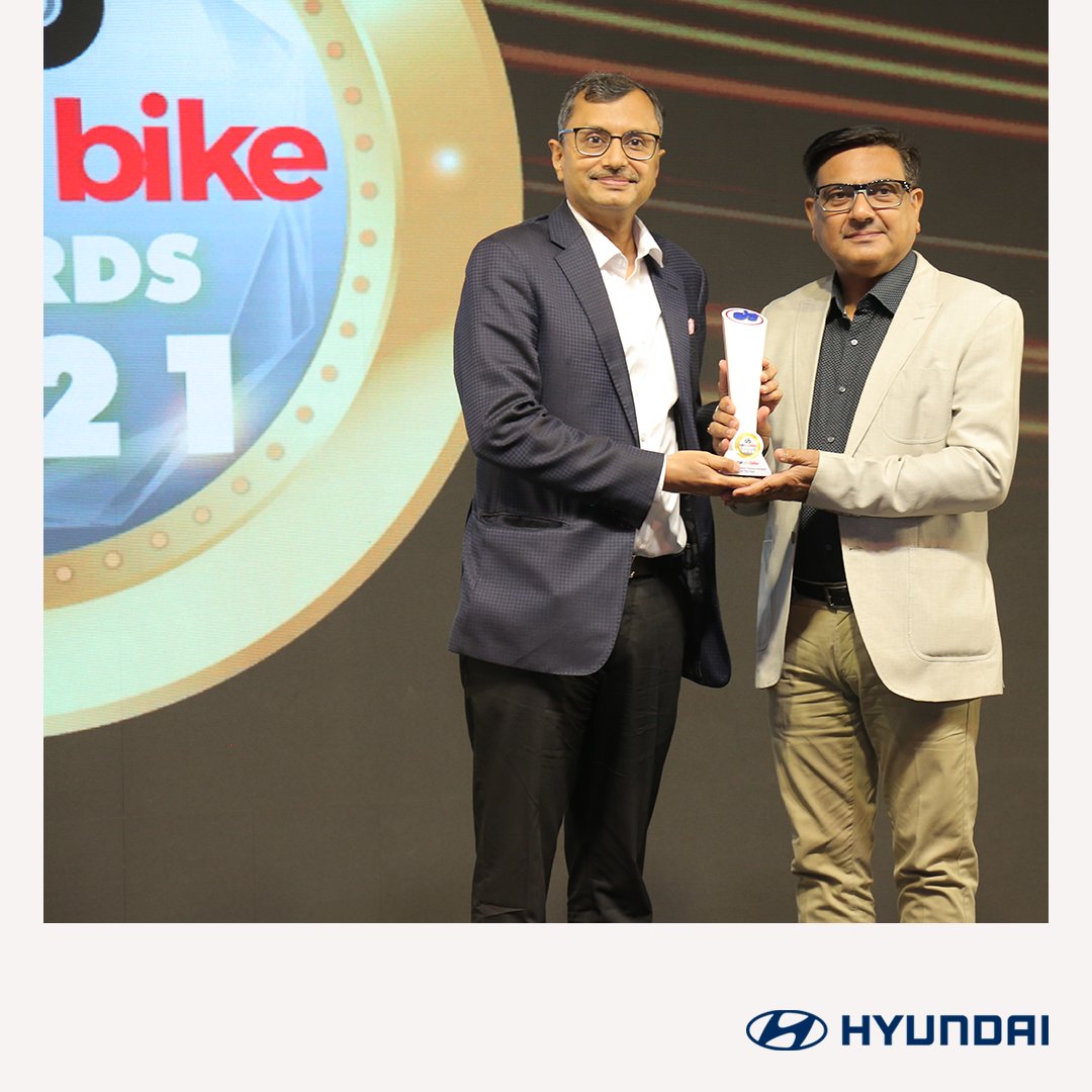 HyundaiIndia's tweet photo. We take pride to announce that #Hyundai has been awarded the Compact SUV of the Year for the #AllnewCRETA, the Premium Hatchback of the Year for the #Allnewi20 and Viewers’ Choice Gadget of The Year at the @carandbike awards.
#HyundaiIndia #BornMagnetic #UltimateSUV #CnBAwards https://t.co/ErJmJHsRXD