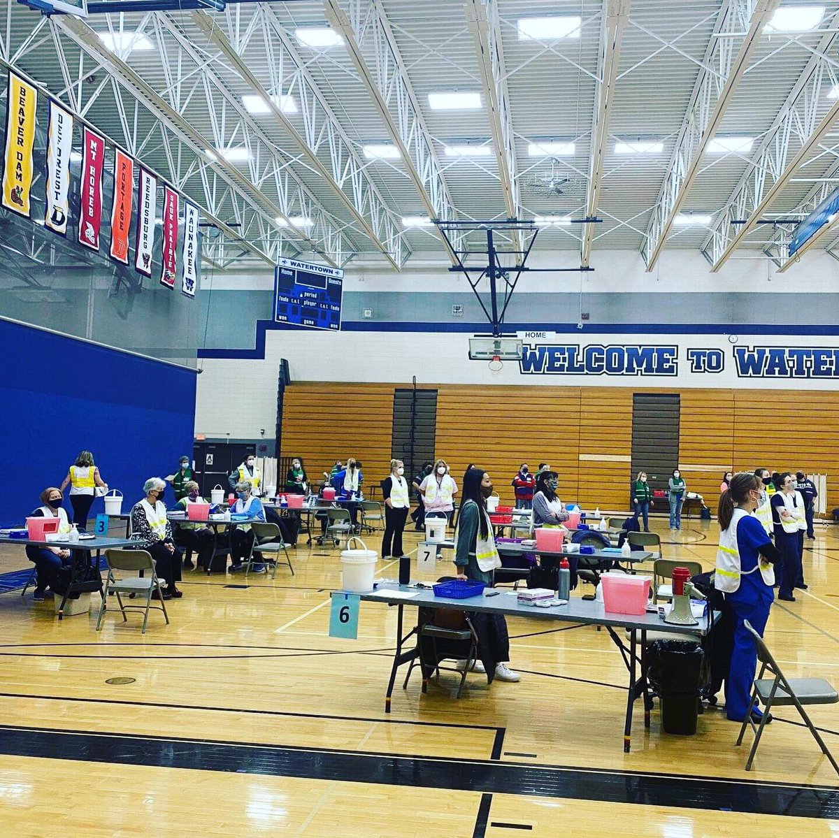 WatertownUSD's tweet photo. We were so glad to be able to partner with the Watertown Health Department to offer our WUSD vaccination clinic today!

 Thank you to all our volunteers who made this possible - 380 vaccines were planned! #WatertownWay https://t.co/UttXEswChK