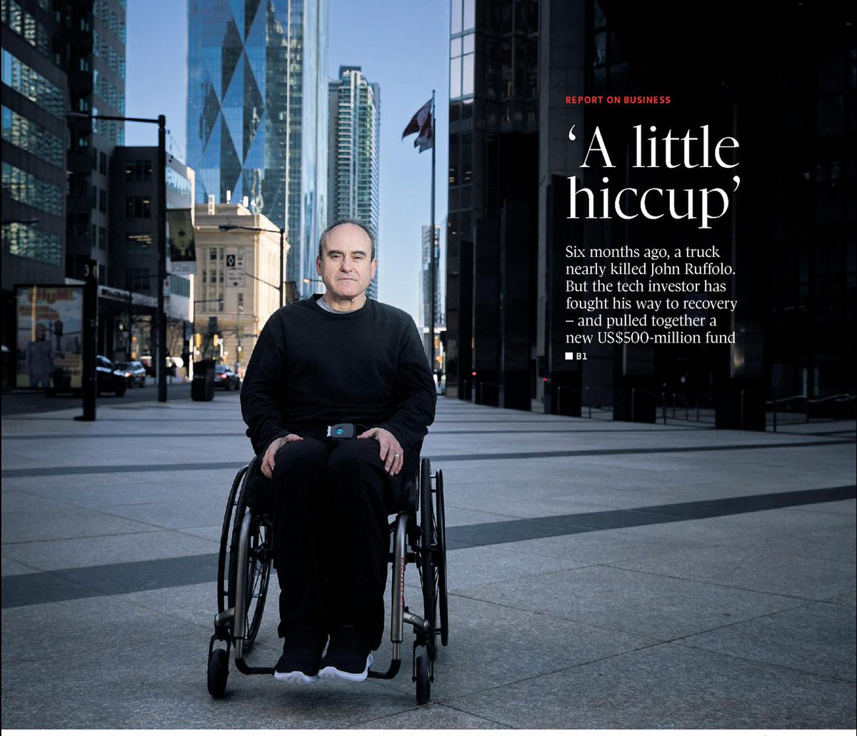 SeanSilcoff's tweet image. From the front page of today's Globe and Mail. Cover story by @joshokane &amp;amp; me on John Ruffolo, his recovery from a near-fatal traffic accident last September and the launch of his new fund. Here's the link: theglobeandmail.com/business/artic…