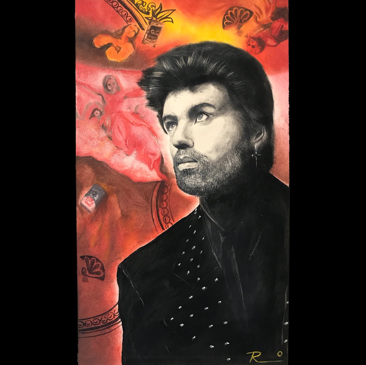 IconsInArt's tweet photo. @LAJwriter Leslie as a fellow George Michael fan I thought you’d like this painting I did for George back in the ‘90’s https://t.co/Jr8nx3tR1o