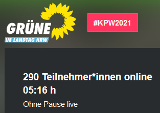 GrueneWitten's tweet photo. Umso später der Nachmittag, umso mehr Teilnehmende. Noch macht sich keine Müdigkeit breit! #kpw2021 https://t.co/IKiqTBioPn