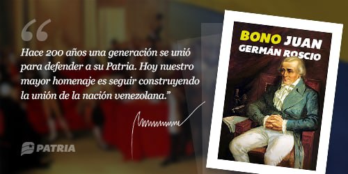 #ULTIMAHORA || Hasta el día de hoy será la asignación del Bono Juan Germán Roscio enviado por nuestro Pdte. @NicolasMaduro a través del Sistema @CarnetDLaPatria. @MSVEnContacto #20Mar #FrenaElContagio