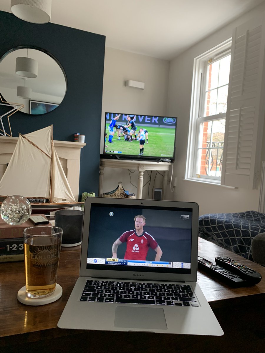 #multitasking #EXEvLEI <a href="/ExeterChiefs/">Exeter Chiefs</a> #INDvENG <a href="/englandcricket/">England Cricket</a> + <a href="/HanlonsBrewery/">Hanlons Brewery</a>