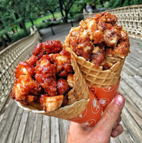ChicknCone's tweet photo. It's the Cluckin' weekend!!🙌 Start it out right at Chick'nCone!🍗🔥
.
.
.
.
#chickncone #socluckingood #freethefork  #cluckyeah #zeroforksgiven #chicken #waffles #yum https://t.co/A8NlqNQ2zo
