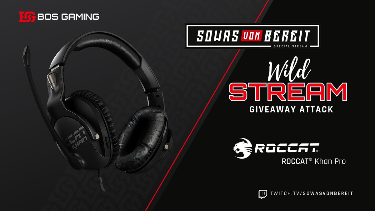 BOSGAMING_DE's tweet photo. BOS GAMING | SPECIAL STREAM 

Jetzt gibt´s was auf die Ohren! 🎧 😍  Ab 200 Zuschauer knallen #ROCCAT &amp; BOS GAMING ein ROCCAT® Khan Pro - Gaming Headset raus. #hype 🔥

Also auf zur Giveaway Attack -  im #SpecialStream mit @Sowasvonbereit  

https://t.co/a9nXSTUE1C https://t.co/RmqEFT93im