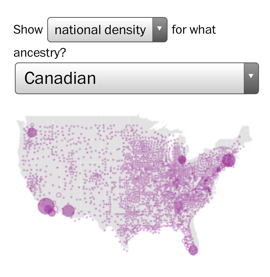 christaylor_nyc's tweet photo. Here’s the dispersion of Canadians in the States from the @washingtonpost 

@CAFinUS did I just blow our cover. Sorry eh https://t.co/rEqIyXKAWH