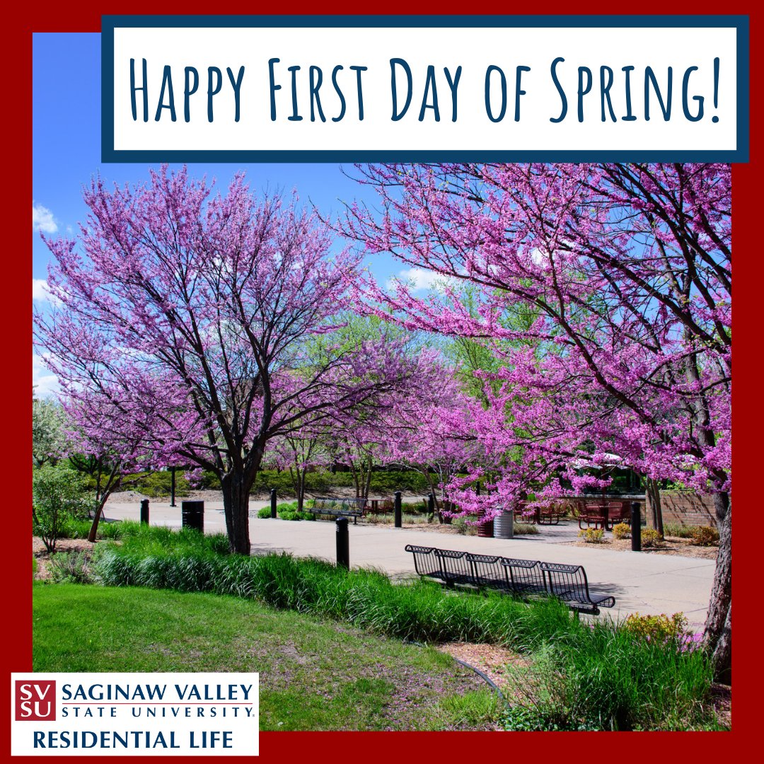 Hope you are enjoying the very first day of Spring! Can't wait to see campus once it is in bloom! #SVSUResLife #svsu #Spring