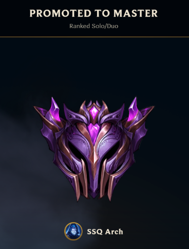 Arch_League's tweet photo. Years ago, when I was still trying my best to make it in competitive, reaching Master tier was a goal that always seemed just out of reach. It feels awesome that despite me shifting my focus from playing to managing, I've been able to improve in my free time. It's never too late! https://t.co/3ZHBtccYHr