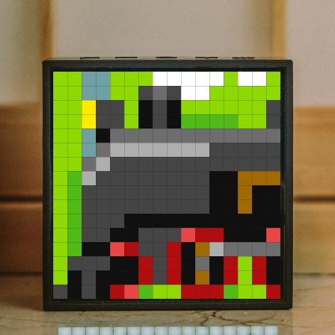 funkyartist's tweet photo. Having fun with #pixelcoloring on the #divoom app. #pixel #art #pixelart #train https://t.co/bTZfn9HZaW
