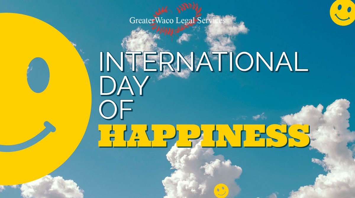 GreaterWacoLS's tweet photo. It's International Day of Happiness! Do more of what makes you happy today and every day. https://t.co/sV3WDlmnhP