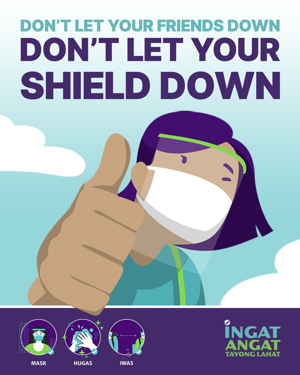 Ituloy pa din natin ang pag-iingat sa sarili para patuloy pa din ang pag-iingat natin para sa ating loved ones. Keep those masks and face shields up para tayo umangat na din. Ingat lang ang katapat niyan. #IngatAngatTayongLahat
