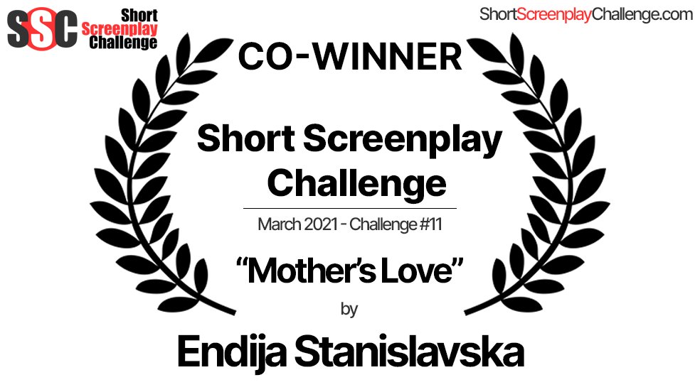 ScreenplayShort's tweet image. Congrats to Endija Stanislavska for Co-Winning #ShortScreenplayChallenge #11 with her #screenplay &quot;Mother&apos;s Love&quot;

A delightfully inventive short that is bound to make you smile! 😃

#Screenwriting #WritingCommunity