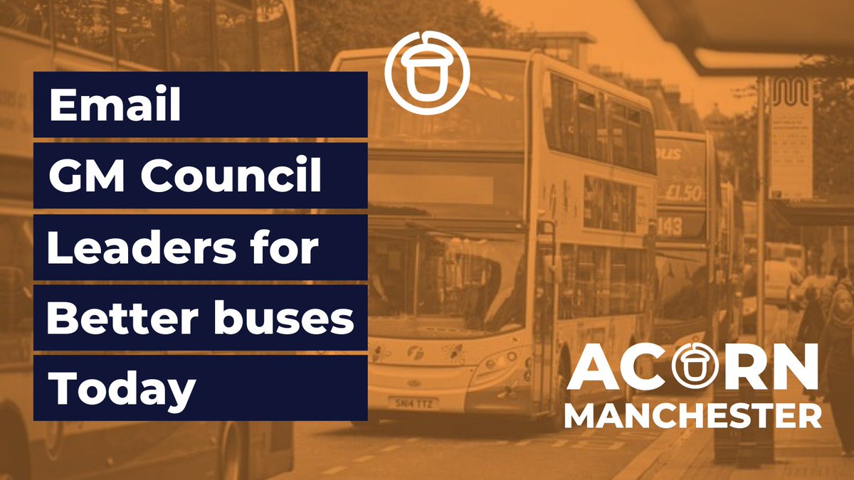 🚨 Last chance to bring our buses back under public control! 🚨 

Email council leaders ahead of Tuesday's meeting to tell them Greater Manchester needs a bus system that works for people not profit! 👇👇

acornuk.good.do/northwest/lets…
