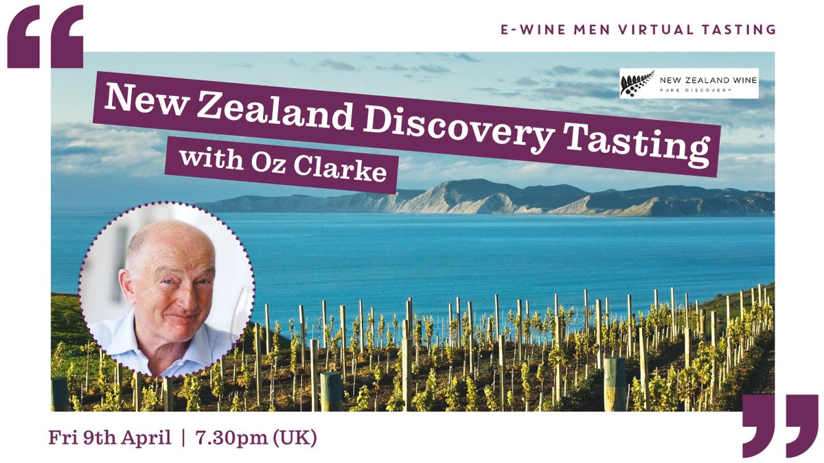 New Zealand produces 1% of the world’s wine, yet offers an impressive range of high-quality varieties and styles. Join <a href="/ozclarke/">Oz Clarke</a>  on Fri 9th April for a NZ discovery #virtualtasting, sampling 4 absolute crackers. bit.ly/3cXk8hY