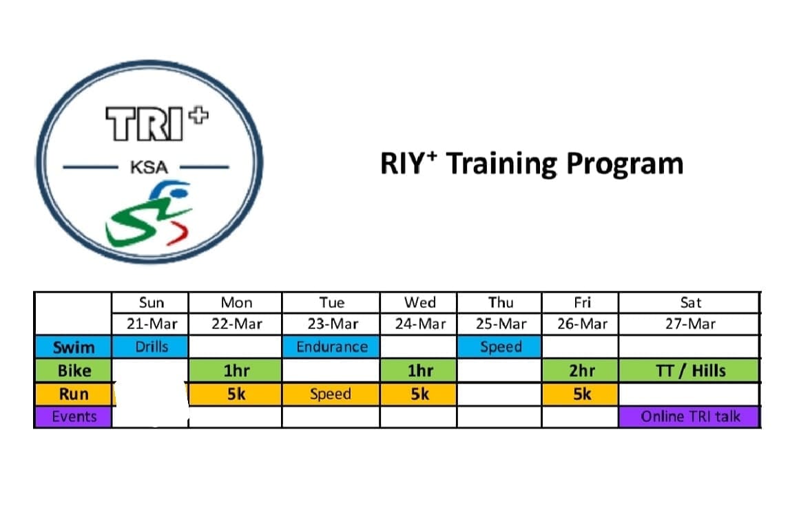 TriPlusKSA's tweet image. جدول تمريننا الأسبوعي