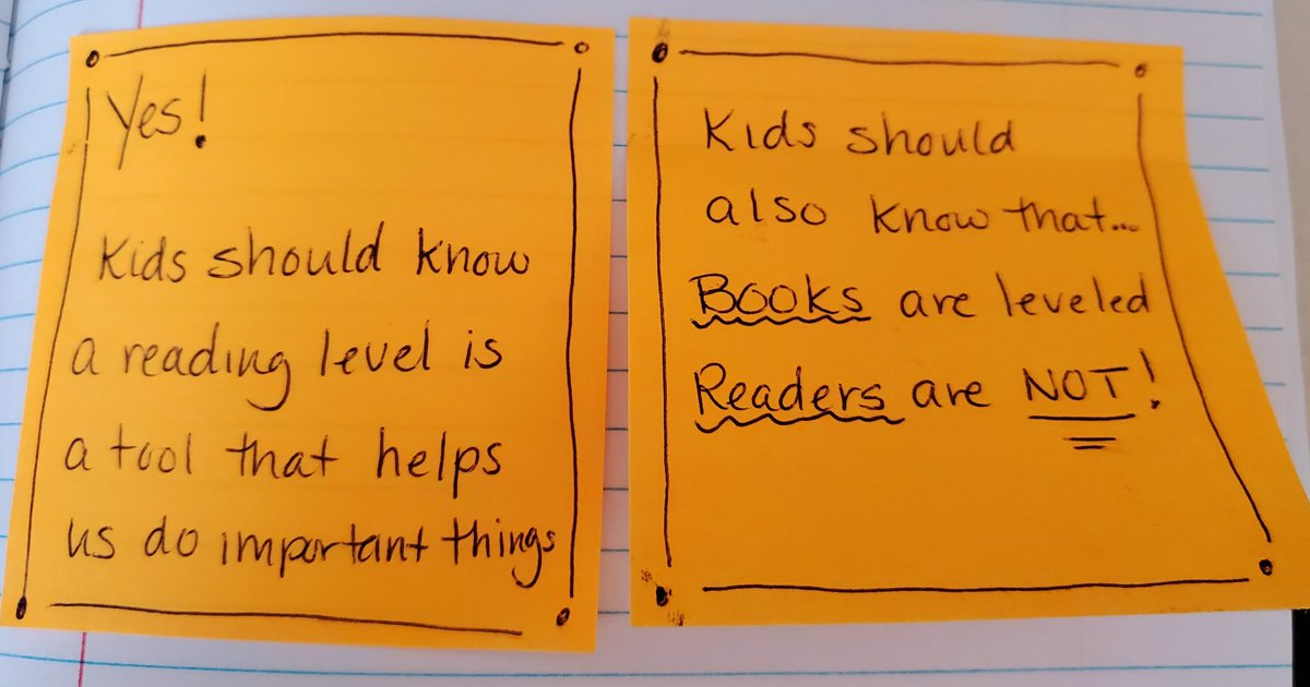 LisaLitCoach's tweet photo. A great question was asked at the end of our @TCRWP Saturday Reunion session with @sfrazintcrwp: "Should kids be aware of their reading levels?" https://t.co/q3aTxYxeQf