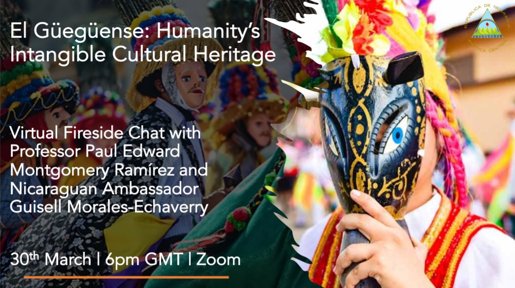Archaeofiend's tweet image. On 30 March, the Nicaraguan Embassy of the UK, Ireland, &amp;amp; Iceland will be hosting me to talk about El Güegüense and its position as a work of heritage and resistance. You can sign up here: eventbrite.com/e/gueguense-hu…