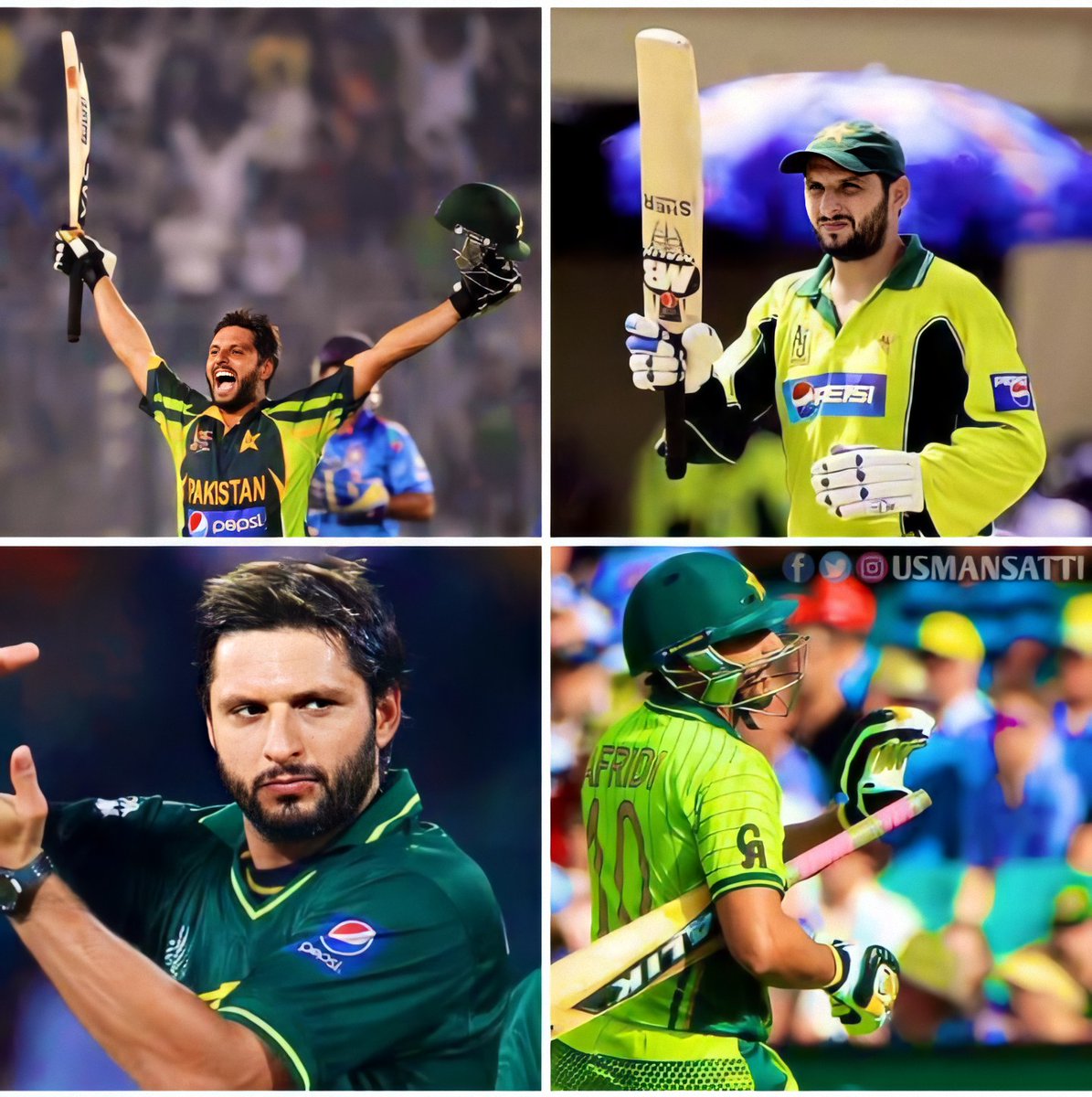 #OnThisDay in 2015, Shahid Afridi  played his last Odi match, Here are Afridi's special from his career:

100 off 37 vs SL
100 off 45 vs Ind
100 vs NZ
18 balls 50 in AC
18 balls 50 in CT
20 balls 50 vs SA
75R & 5wkts vs SL
76R & 7wkts vs WI
60R & 5wkts vs Eng
6/38 vs Aus #Legend