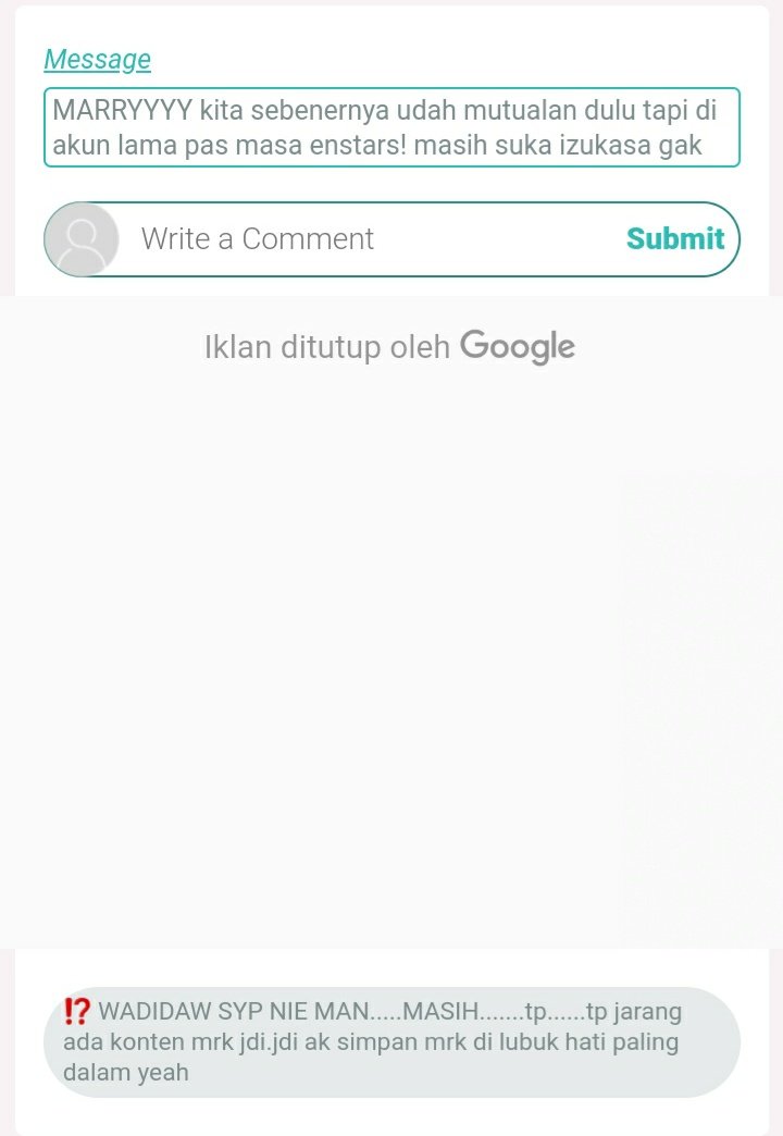 Anon gue kagum lo masih bertahan mutualan sama gue sejak enstars arc walau artinya lo udh melihat betapa g warasnya gwe  kren  btw gue kangen izukasa 