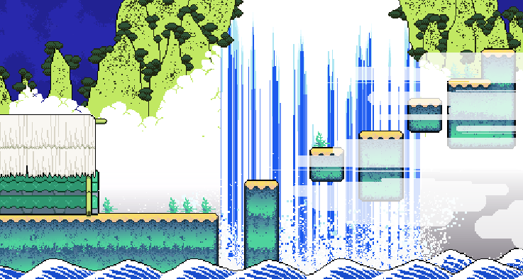 MACookart's tweet photo. A misty mountain stage. #pixelart #digitalpainting https://t.co/Q4Nwiy0lUZ