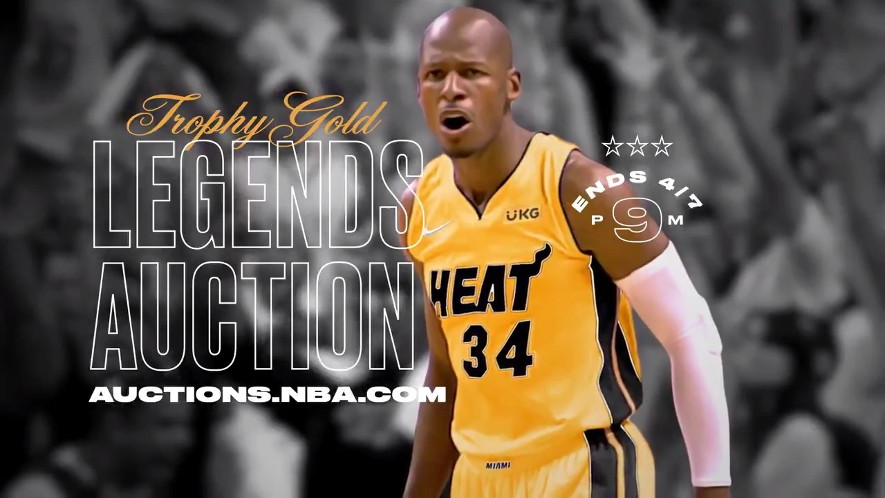 Ray Allen - Autographed Miami Heat Trophy Gold Jersey - Limited Edition No.  34 of 6,031 - Only Trophy Gold Jersey Signed by Allen