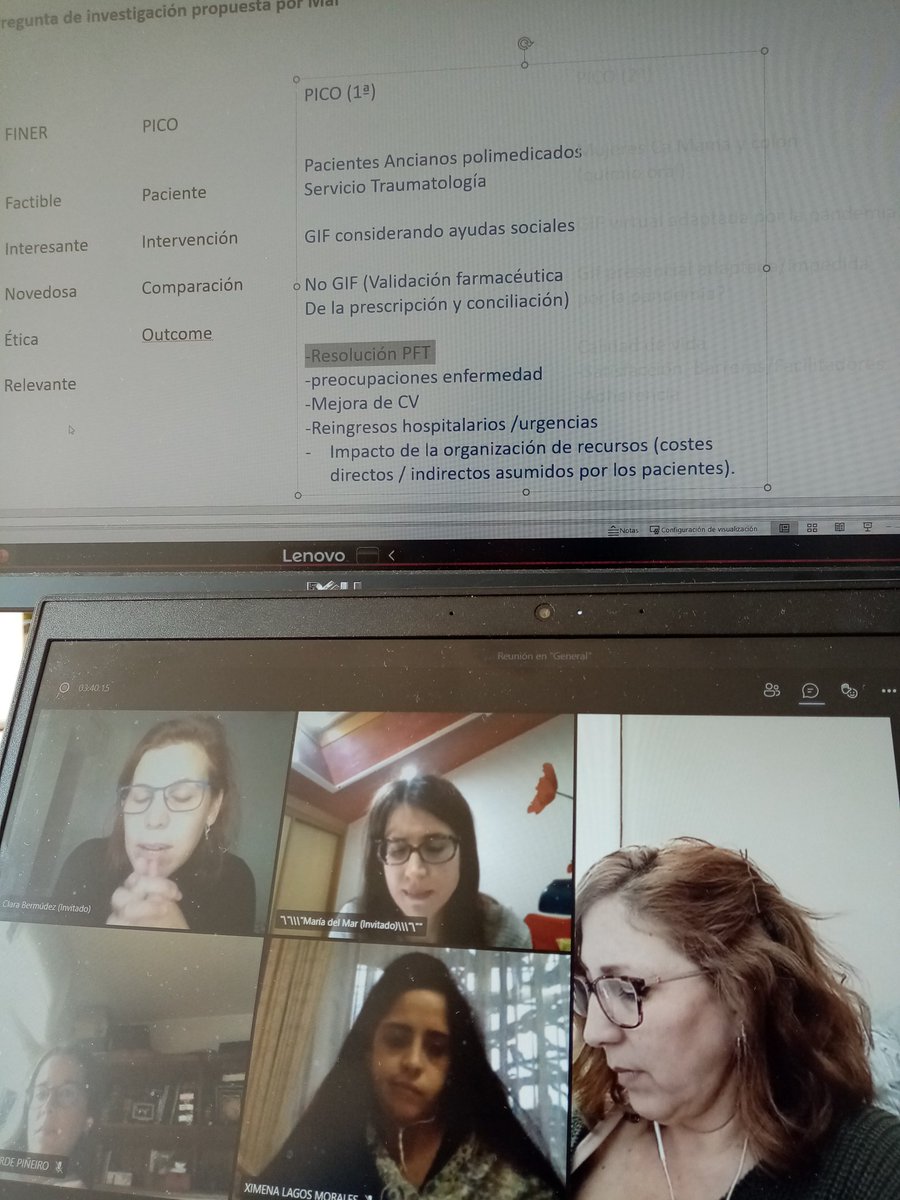 Hoy en el Taller de TFM del <a href="/MasterAF_USJ/">MasterAF_USJ</a> revisamos con <a href="/clarabermudez/">Clara BermúdezTamayo</a> las preguntas de #investigación de nuestras alumnas utilizando estructuras #PICOQuestion #Finer También contamos con las valiosas aportaciones de <a href="/marigvaldivieso/">𝐌𝐚𝐫𝐢𝐚 𝐆. 𝐕𝐚𝐥𝐝𝐢𝐯𝐢𝐞𝐬𝐨</a> <a href="/ElenaTourioBali/">Elena Touriño Baliña</a> <a href="/SofiaOrozco06/">Sofía Orozco Solano</a>