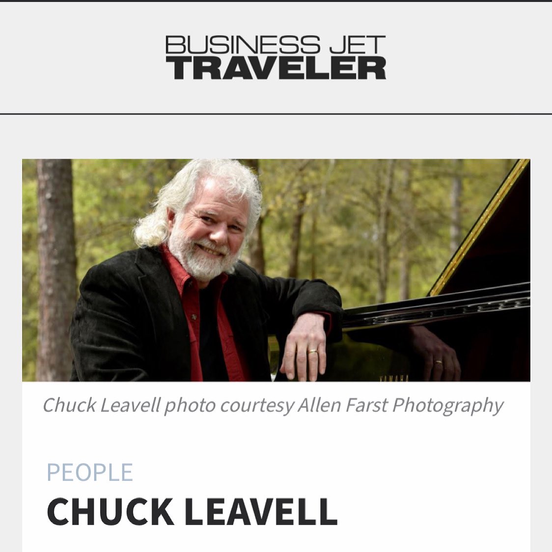 Thanks <a href="/bjtonline/">Business Jet Traveler</a> for the feature of The Tree Man #🛩 #businessjet #businessjettraveler #chuckleavellthetreeman