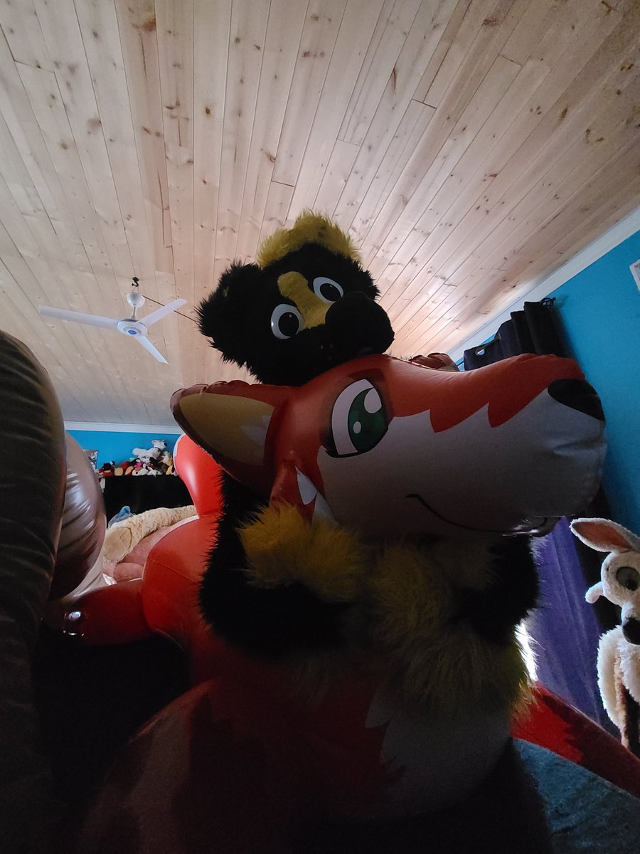 Yaaay it's #squeakysaturday and I got to spend it with <a href="/Kobee_pup/">️Kobee Barky Pup</a> and his squeaky fox and bear 😆