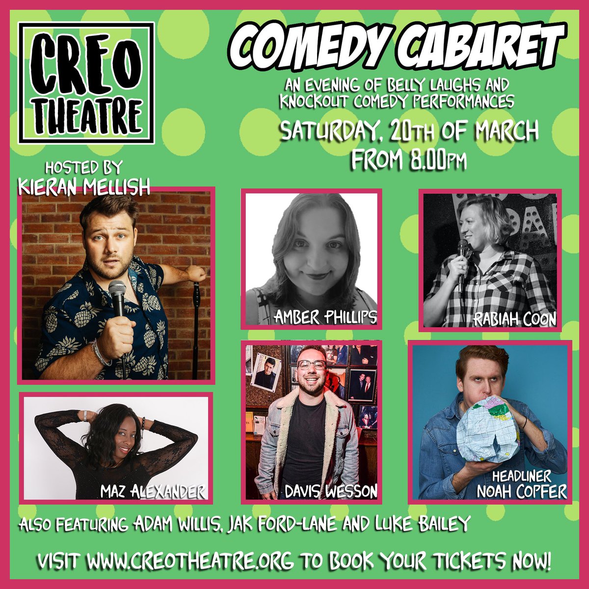 𝐓𝐨𝐧𝐢𝐠𝐡𝐭 𝐢𝐬 𝐭𝐡𝐞 𝐧𝐢𝐠𝐡𝐭!

Here’s our final line up of incredible acts and it’s not too late for you to book your ticket 🎫 visit creotheatre.org/tickets-and-ev… or go straight to our eventbrite eventbrite.co.uk/e/comedy-cabar…

We’re so excited and we hope you are too 🎉