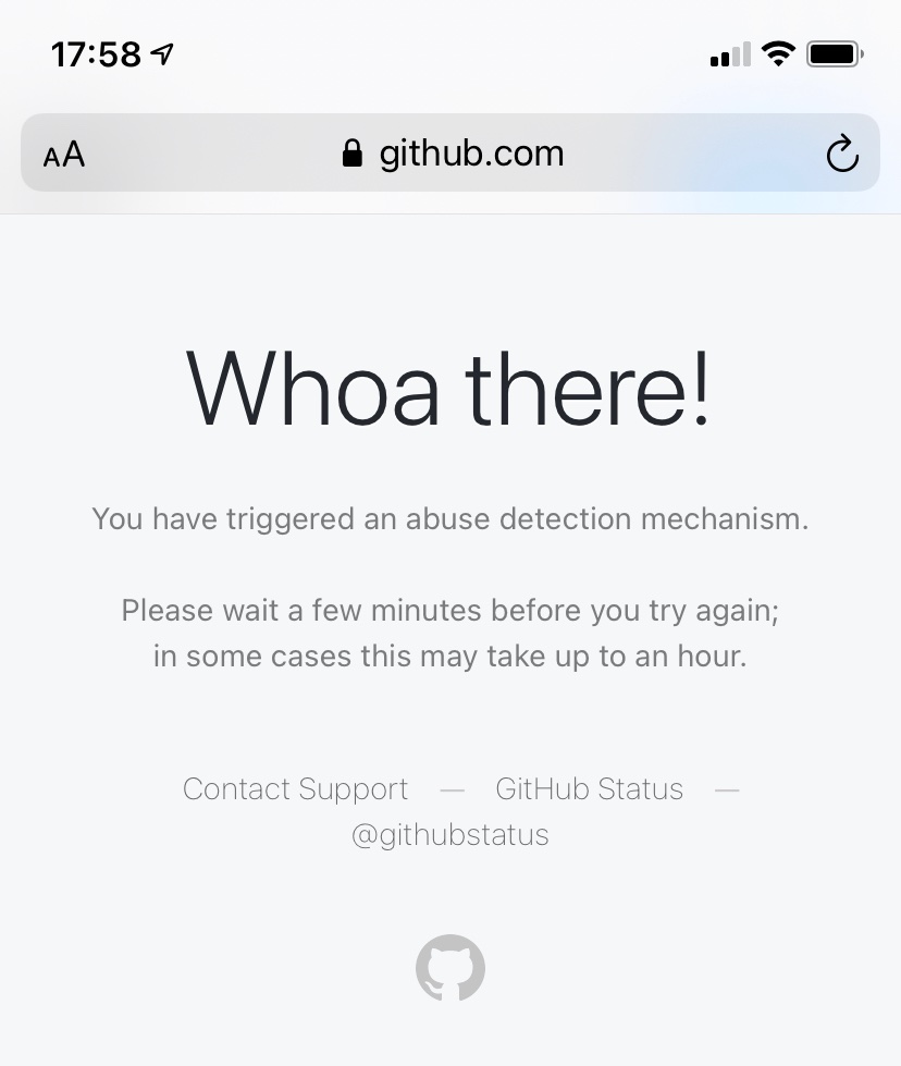 flyfloh's tweet photo. @githubstatus Should this happen when clicking the „Next Page“ link on a search? 🤔 https://t.co/hbPwJZBeUm