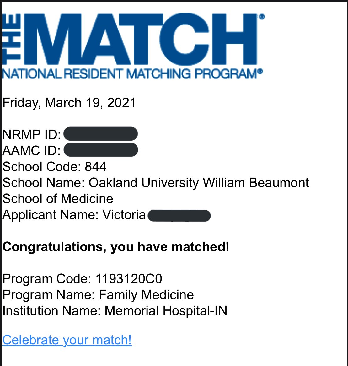t_driggz's tweet photo. Going to be a Family Medicine doctor at @MemorialFMSB!!! ππ₯π₯³π
#MedTwitter #MatchDay2021 #FMRevolution #FamilyMedMatch @OUWB https://t.co/zW9Y35a7Wo