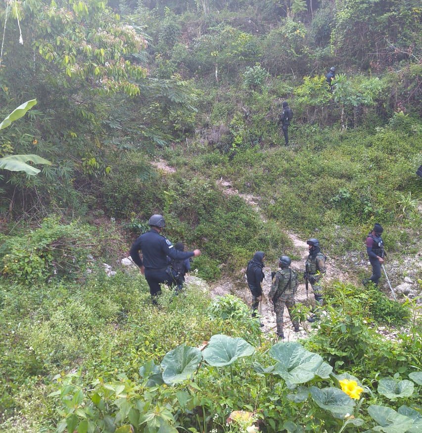 HAPPENING NOW: Major police-military operation in Norwood, St James. Three high-powered rifles found. Details soon.