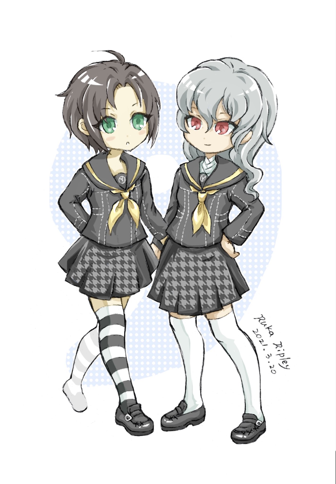 ルカ リプリー マリーとナミ 八十神高校冬制服 ペルソナ4 イザナミ ルカ リプリー マリーとナミ 八十神高校冬制服 ペルソナ4 イザナミ